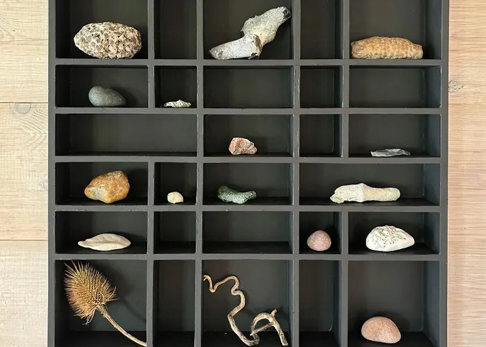 Log With View Of Meadow And Sea Feriehus